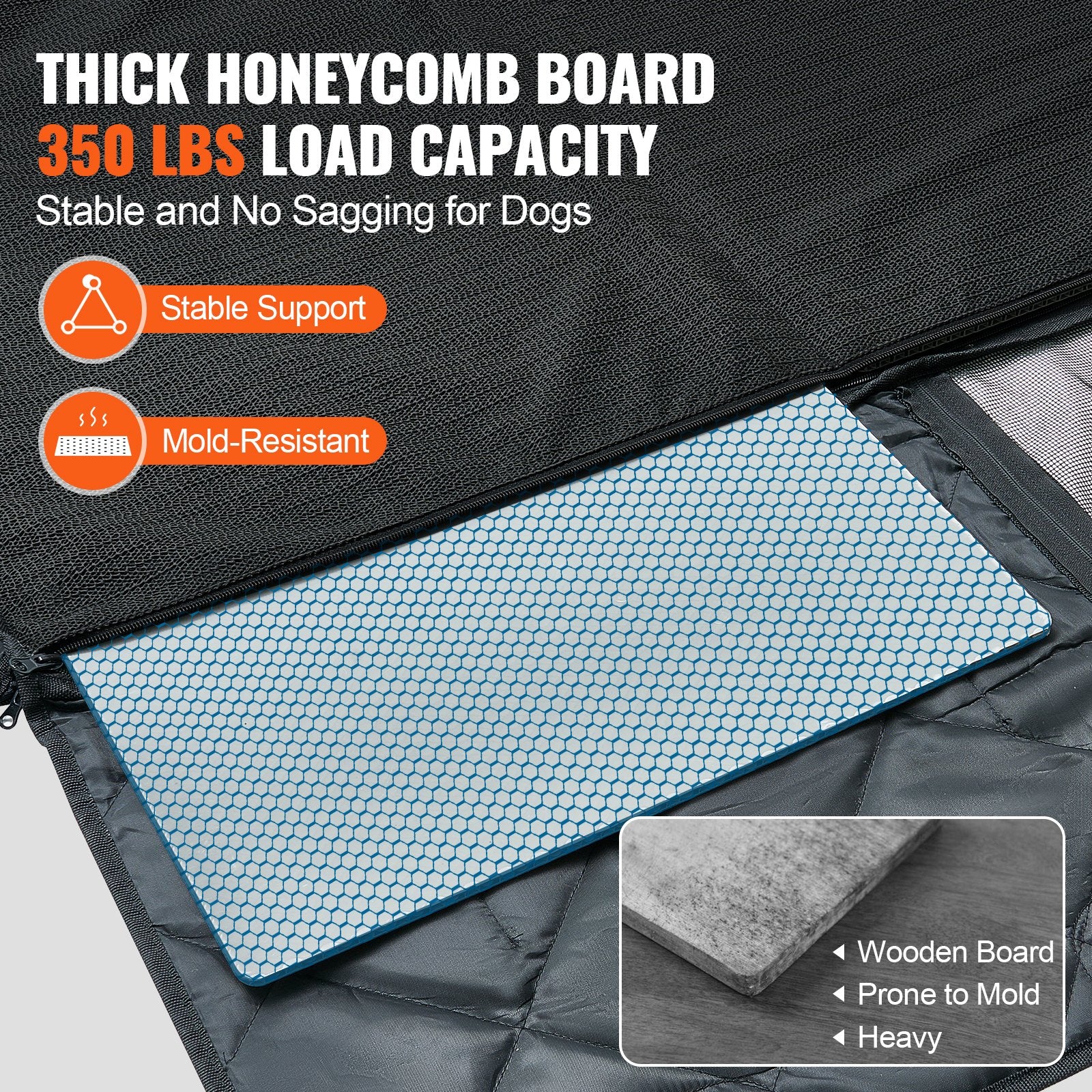 Honeycomb support board and hard-bottom construction